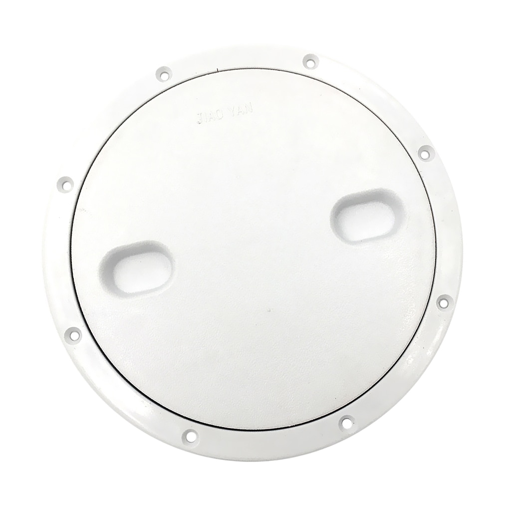 Marine 10.49 Inch Round Non Slip Inspection Hatch with Detachable Cover White