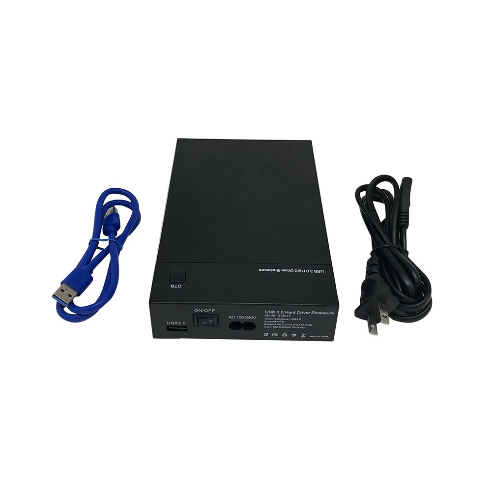 USB 3.0 à SATA III boîtier de disque dur externe Support à la fois 2.5 "et 3.5" SATA HDD SSD adaptateur intégré: Black US Plug