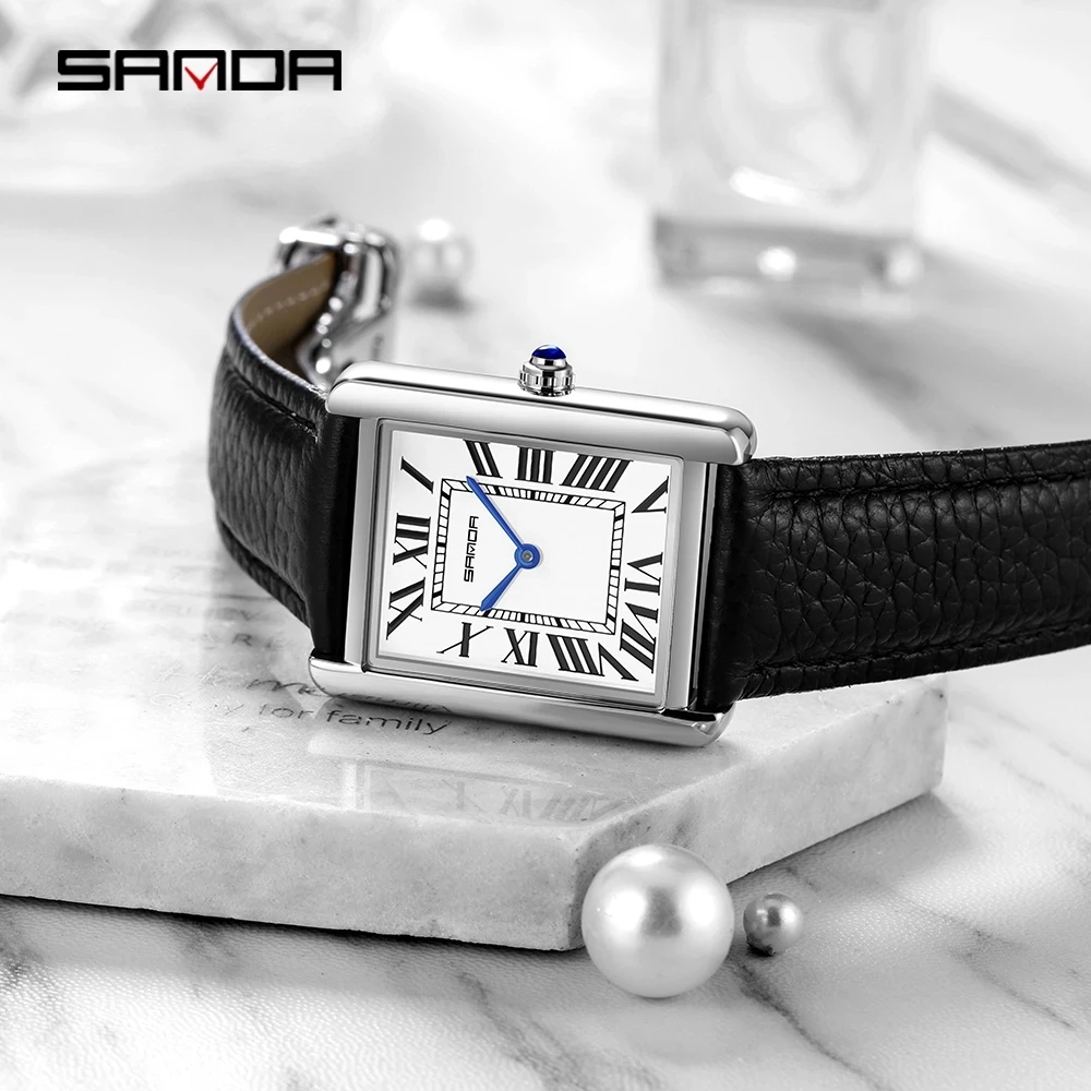 Sanda 1108 Roman Scale Couple Quartz Watch Belt Fashionable Trend Waterproof Simple Quartz Men's and Women's Watch