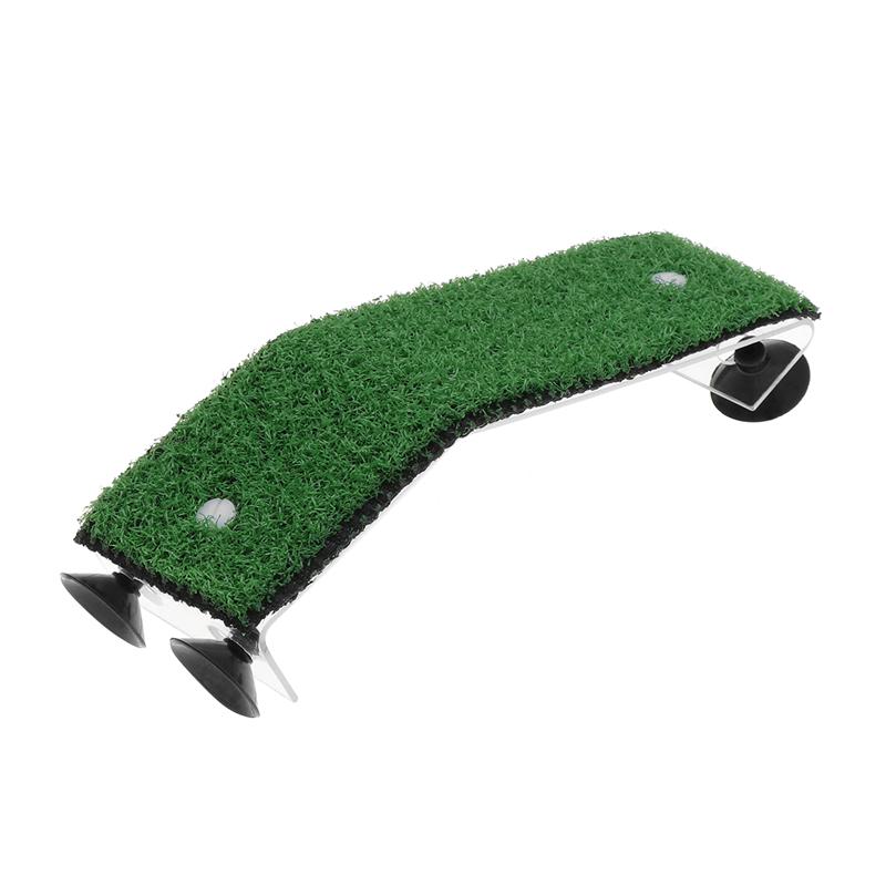 único de simulación de césped para terraza, pecera con forma de tortuga, plataforma de escalada, escalera de césped realista, suministros para mascotas: S