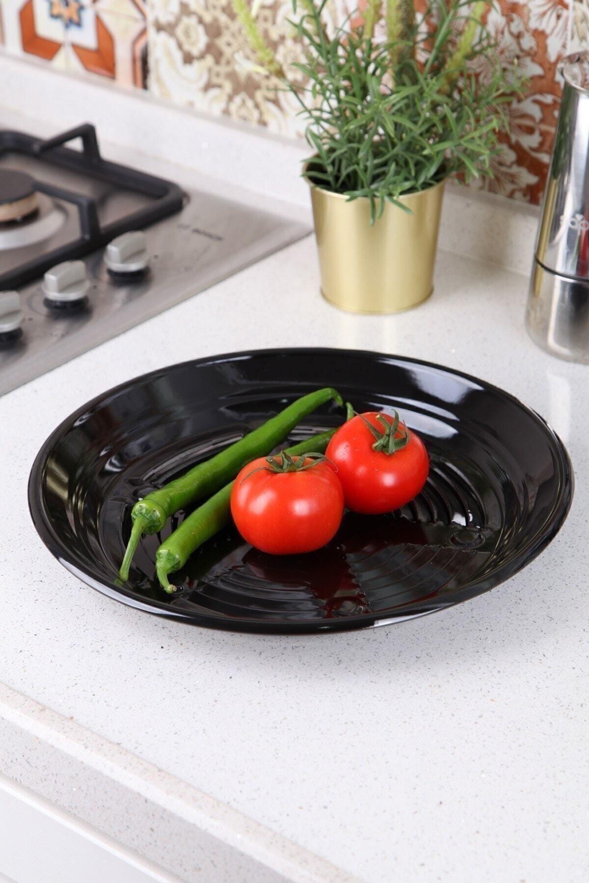 Gas Stove Top Roasting Pot Pan Vegetable Meat Roasting Apparatus 32x32 CM Gas Cooker Hob Non-Combustible and Non-Stick Accessory