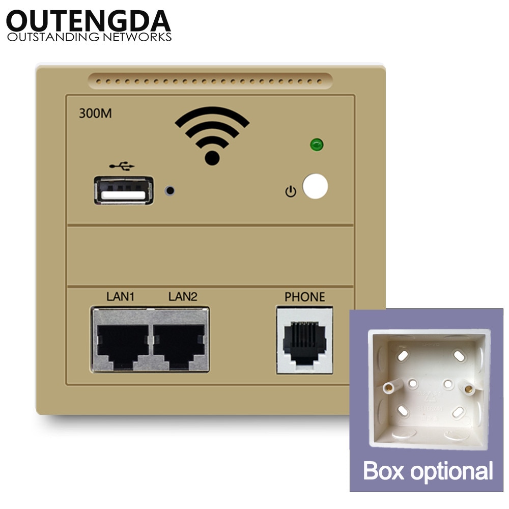 300Mbps Wireless in Wall AP WiFi Router RJ45 802.3af Power Over Ethernet Access Point with USB Charging Phone RJ11 On-off Switch