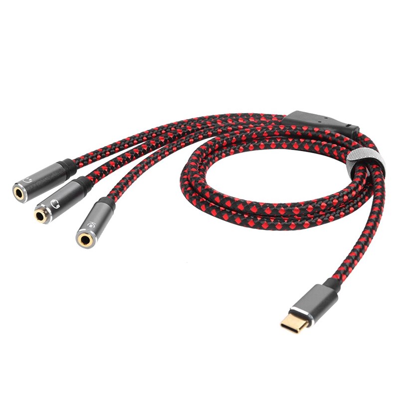 3-In-1 Type-C Audio Kabel Usb 3.1 Male Naar 3.5Mm Vrouwelijke Splitter Aux Microfoon headset Aanpassing: Default Title