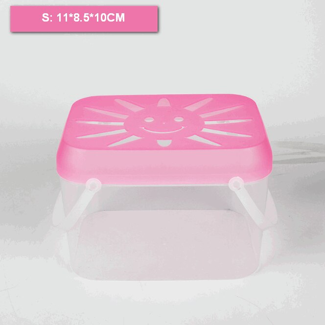 HONGYI Small fish tank turtle tank mini pet feeding box children portable small plastic: S