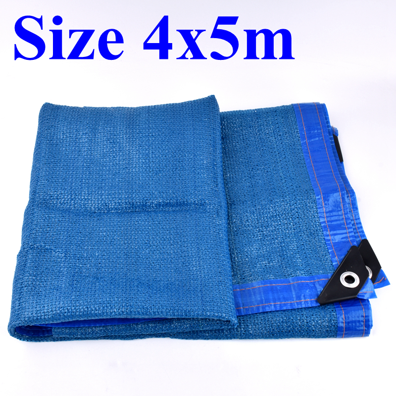 Filet d'ombrage HDPE Anti-UV bleu 8 broches, abri pour plantes succulentes, auvent d'extérieur, couverture de piscine, voile d'ombrage: 4x5m