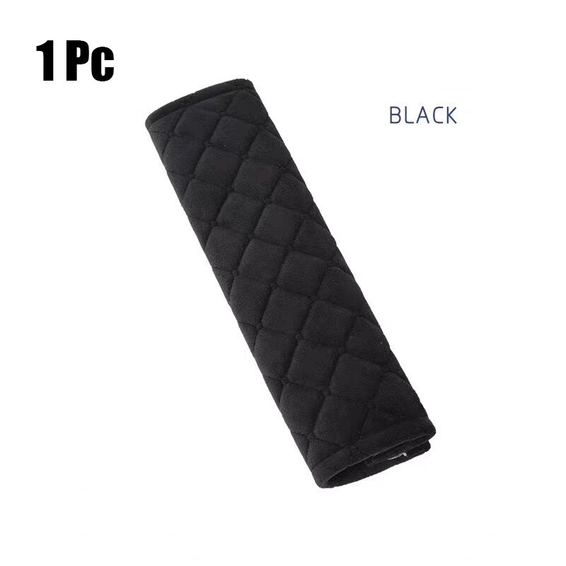 Soft Car Seat Belt Cover Universal Auto Seat Belt Covers Warm Plush Shoulder Cushion Protector Safety Belts Shoulder: 1pc Black