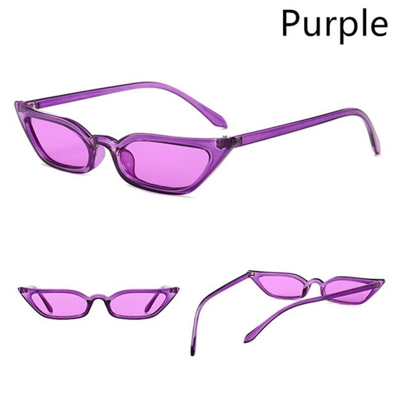Gafas de sol con montura pequeña para hombre y mujer, lentes de sol con montura pequeña, estilo ojo de gato, Océano transparente, a la , accesorios para coche, gama alta: Púrpura