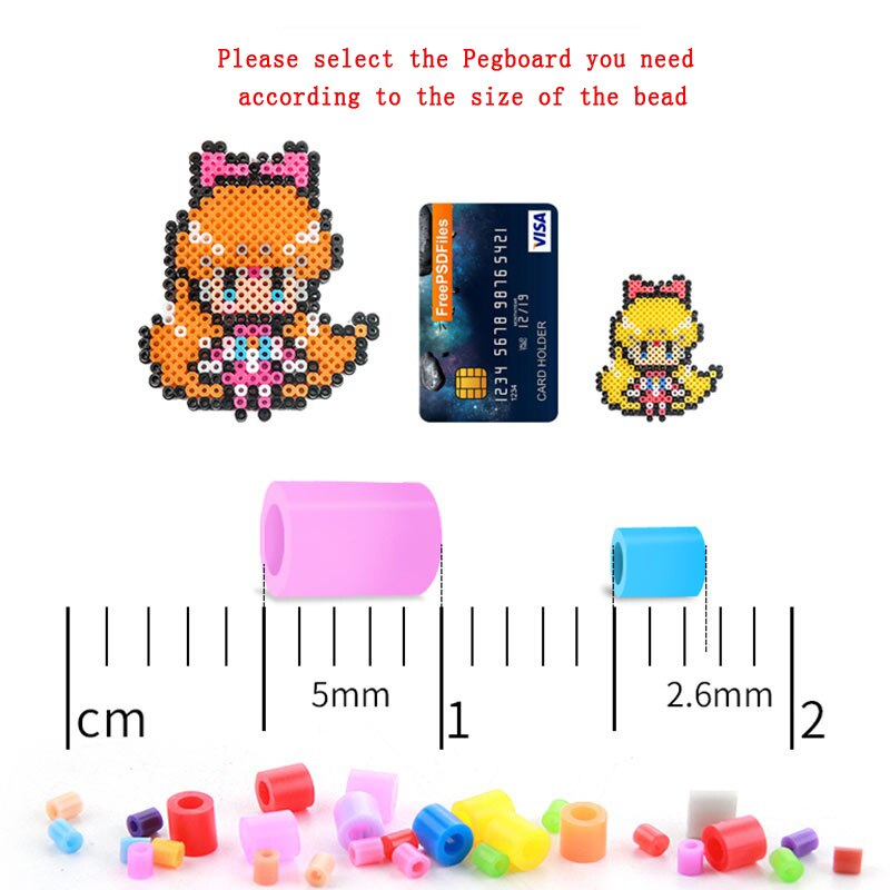 2.6/5MM Hama Beads Pegboard 1pc Square Template DIY Figure Material