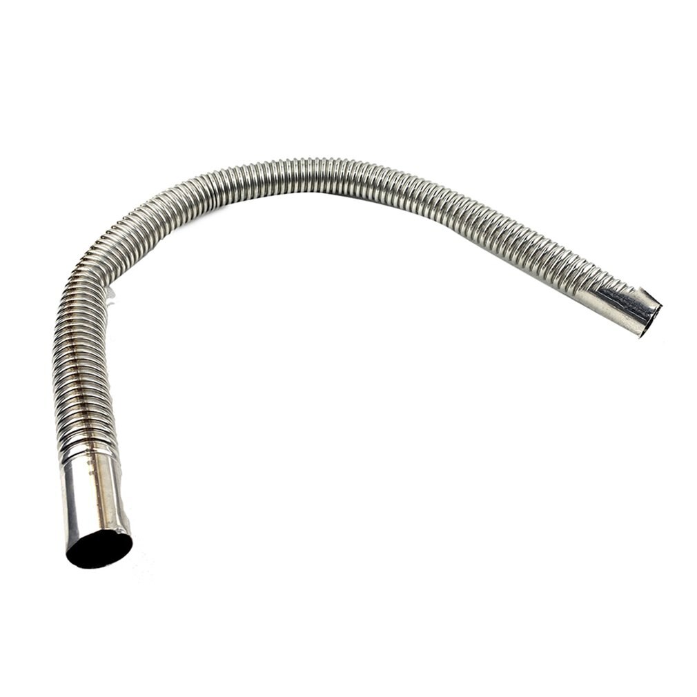 60cm Car Stainless Steel Material Exhaust Pipe Corrugated Round Pipe Parking Silencer Diesel Heater Silver