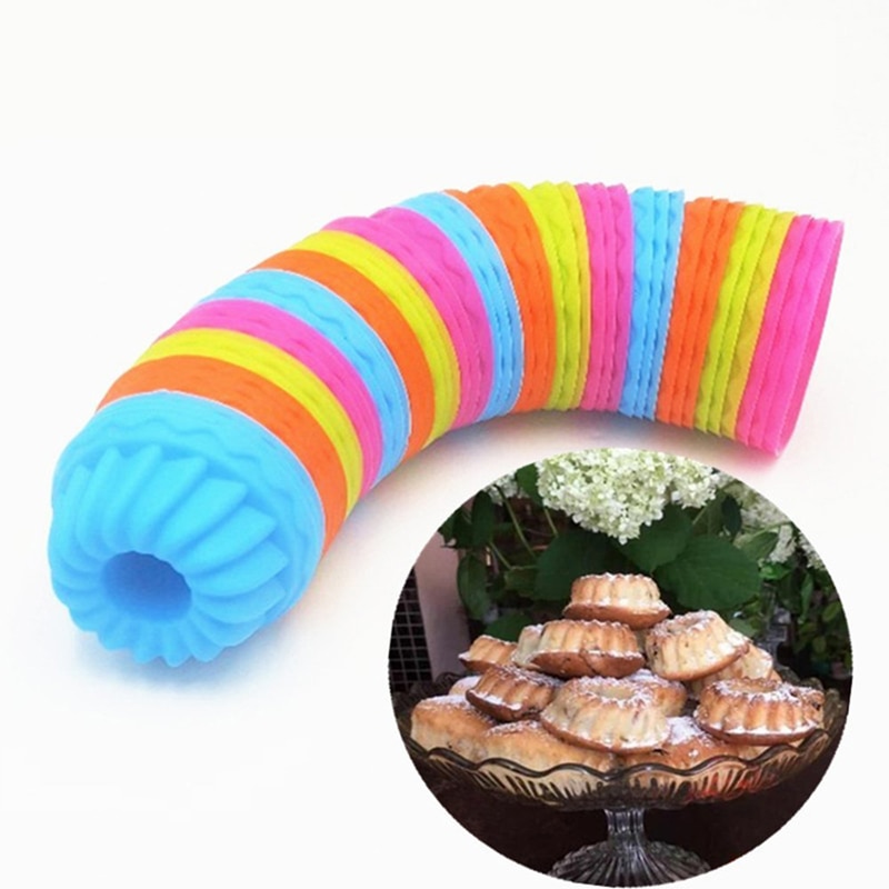 12 stk silikon kakeform fondant 3d muffins cupcake gresskar form nonstick motstandsdyktig gjenbrukbare kjøkken bake kakeformer verktøy