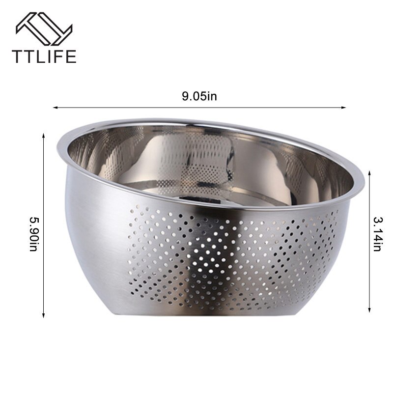 De acero inoxidable escurridor lavado cuencos cocina colador de Pasta verduras utensilios de cocina frijoles tamiz frutas Herramientas de limpieza