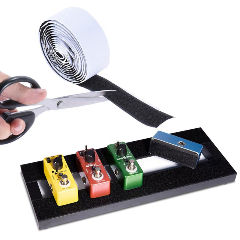 Electric Guitar Effector Pedal Tapes 2m*5cm Guitar Pedalboard Tape Hook + Loop Y4UB