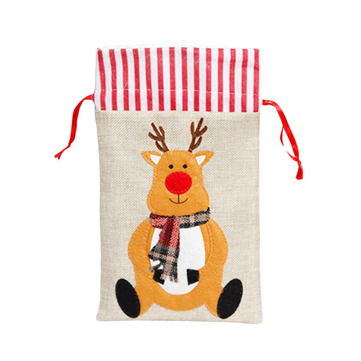 Xmas Candy Bag Santas/Elk/Snowman Striped Print Storage Bag Souvenir Bag for Candy Snacks Christmas Decorations Christmas: C