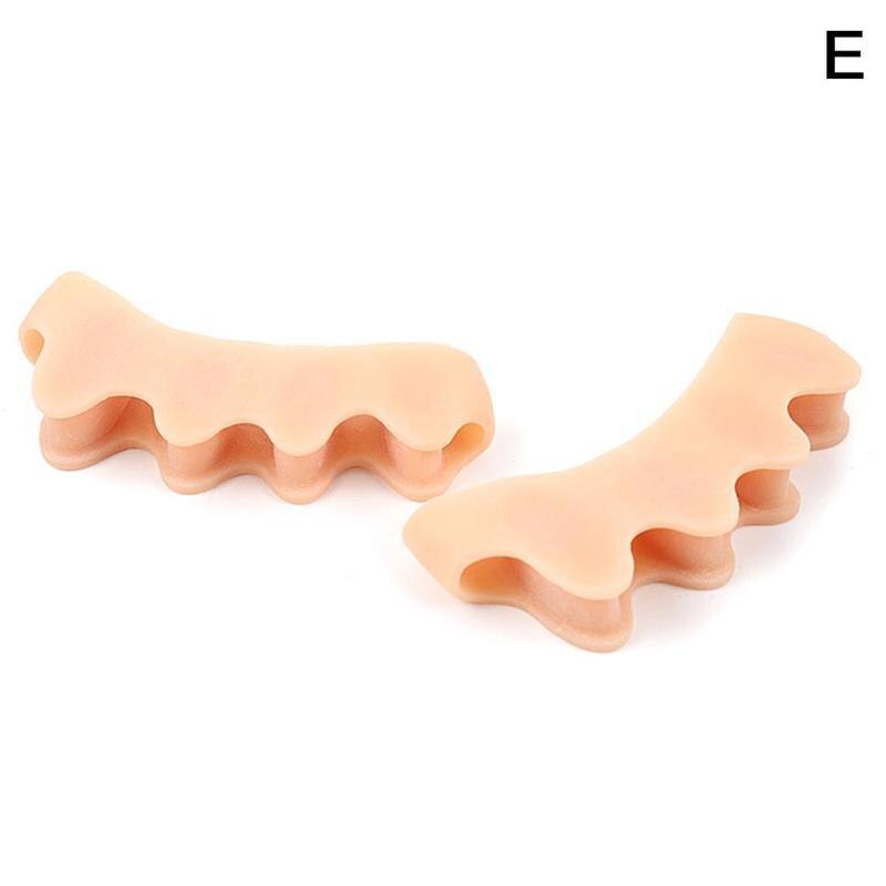 Silikon tåspreder separatorer hallux valgus korrigering fotpleie verktøy gel knystbeskytter tå rettetang correctors 1 par: Hudfarge