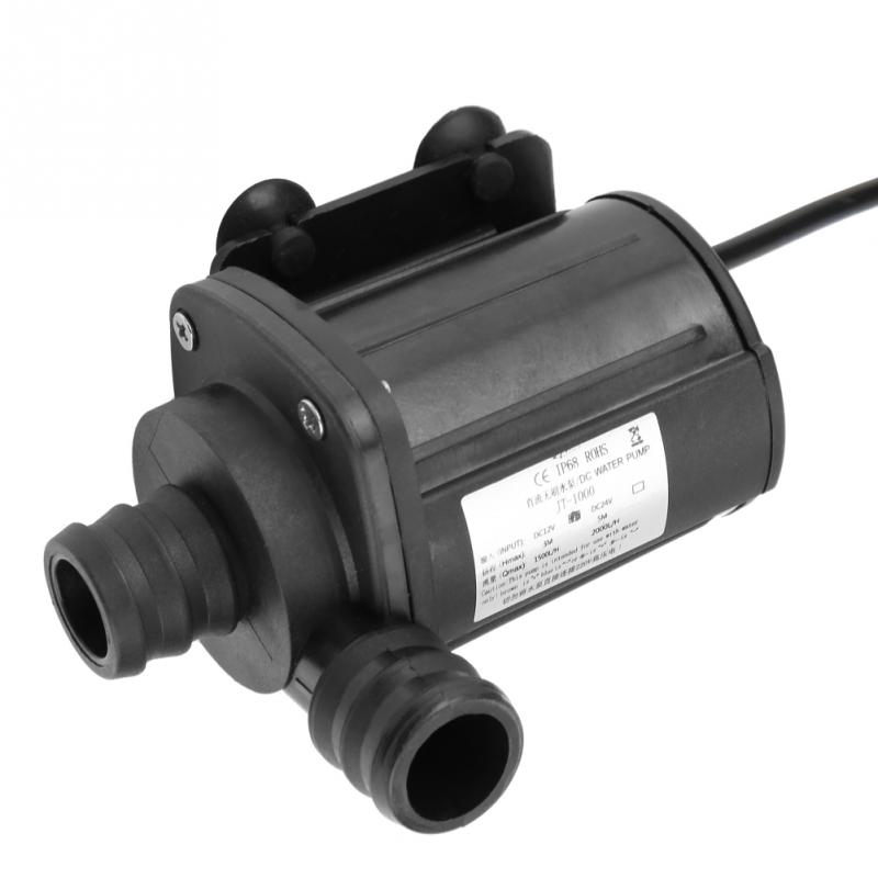 24V Mini DC Brushless Submersible Water Pump JT-1000A-24 Flow 2000L/H 5m Hydraulic Head DC Water Pump -40-100C