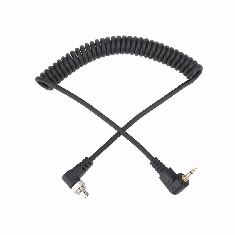 2.5Mm Naar Male Flash Pc Sync-kabel Snoer Met Screw Lock Verlengd Opgerolde Draad