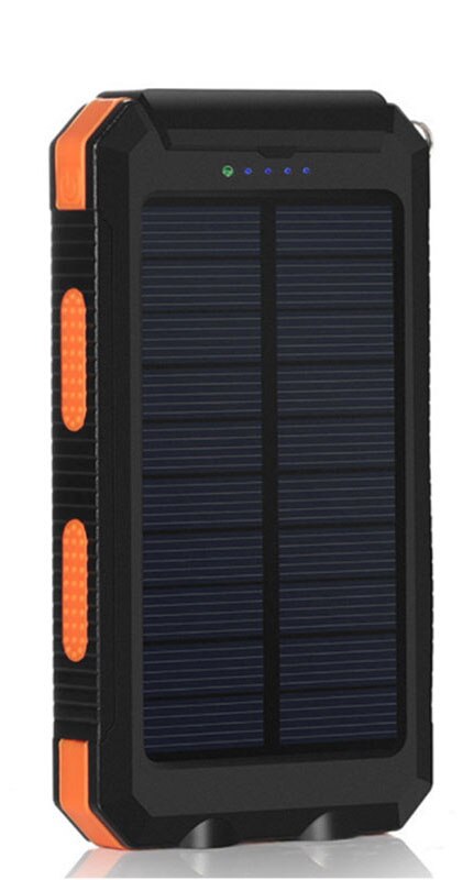 Portable Batterie Portable Solaire 20000mah chargeur pour Mobile Imperméable À L'eau En Plein Air Bricolage Batterie NIDIFICATION Lumière LED L'interface Micro USB: orange