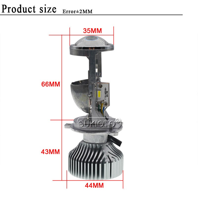 SUKIOTO LED Koplamp H4 LED Mini Lens 5500 k 45 w H4 hi/lo projector Lampen 4200LM Wit motor Koplamp LED Conversie Kit