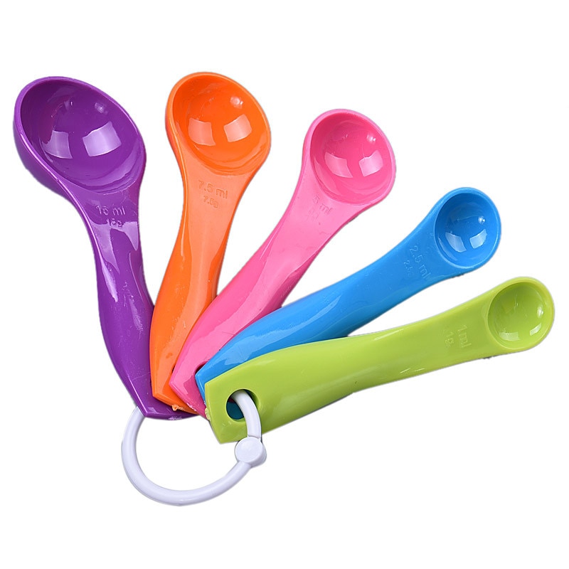 5PCS Colorful Plastic Measuring Spoons Set Kitchen Tool Utensils Cream cuchara medidora cuillere a mesurer мерная ложка