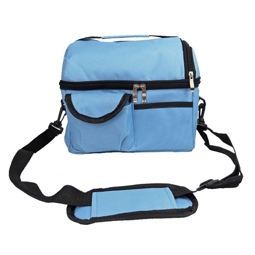 Breast Milk Double Layer Cooler Tote Food Thermal Insulated Cold Container Lunch Bag Zipper Camping Large Capacity Carrier: Default Title