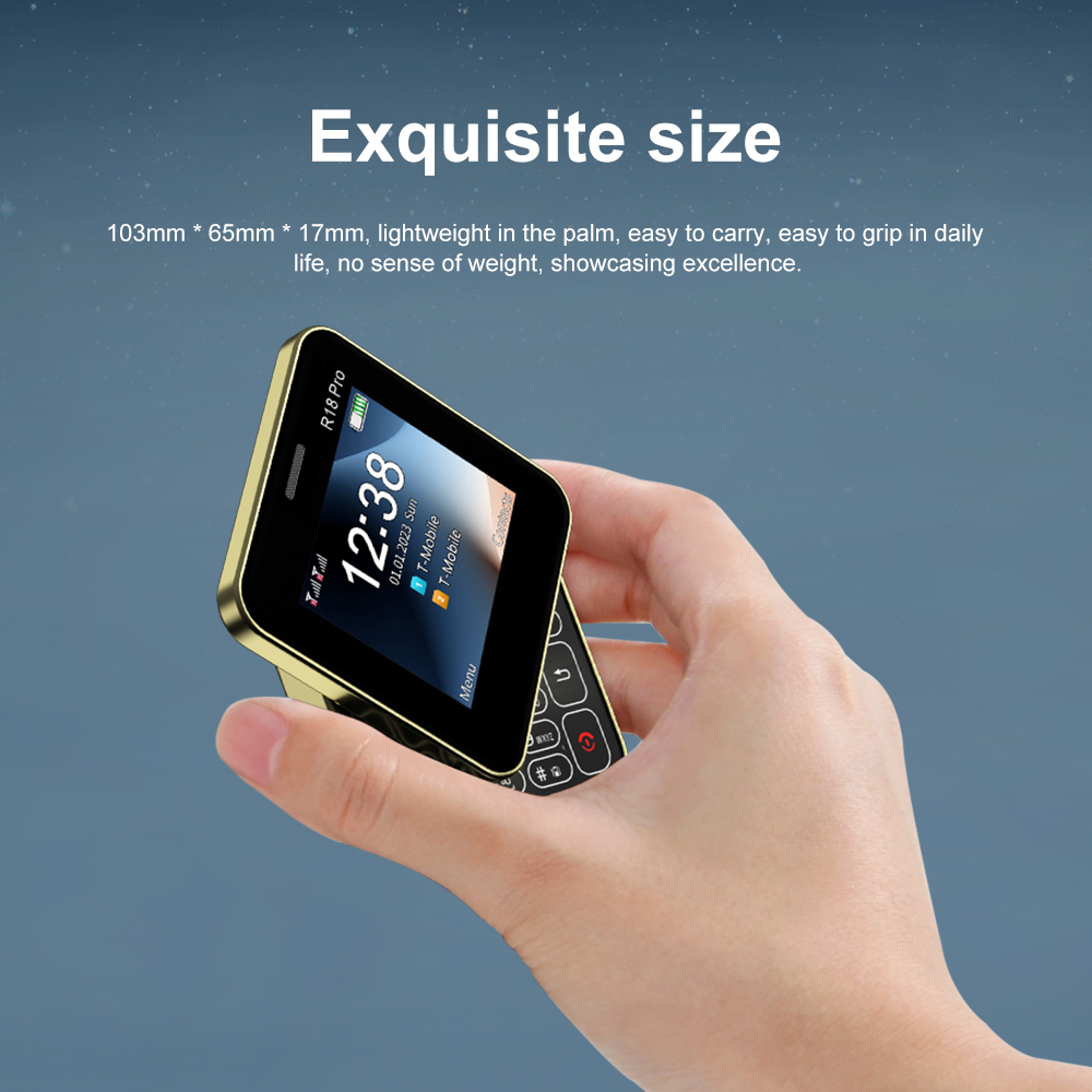 Servo r18 pro tela rotativa do telefone móvel 2g gsm magia voz velocidade dial lanterna lista negra 2 sim espera telefones deslizantes laterais
