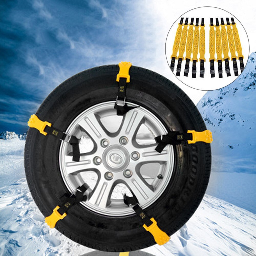 Pneu de carro correia de corrente de neve 10 pces pneu de carro inverno estrada segurança pneu neve ajustável anti-skid cadenas de segurança para nieve