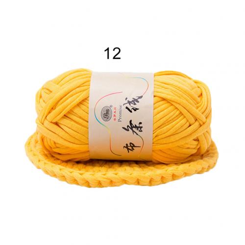 Hand-knit Woven Thread Thick Basket Blanket Braided DIY Crochet Cloth Fancy Yarn Hand-knitted Medium and Thick Wool: Deep Yellow