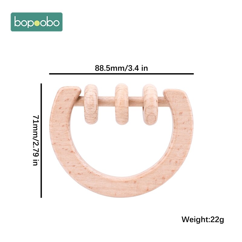 1 Pc Baby Speelgoed Houten Bijtring Food Grade Materiaal Baby Rammelaar Hout Ring Baby Bijtring Wieg Mobiele Peuter Speelgoed Baby rammelaar Voor Kids: Half Round