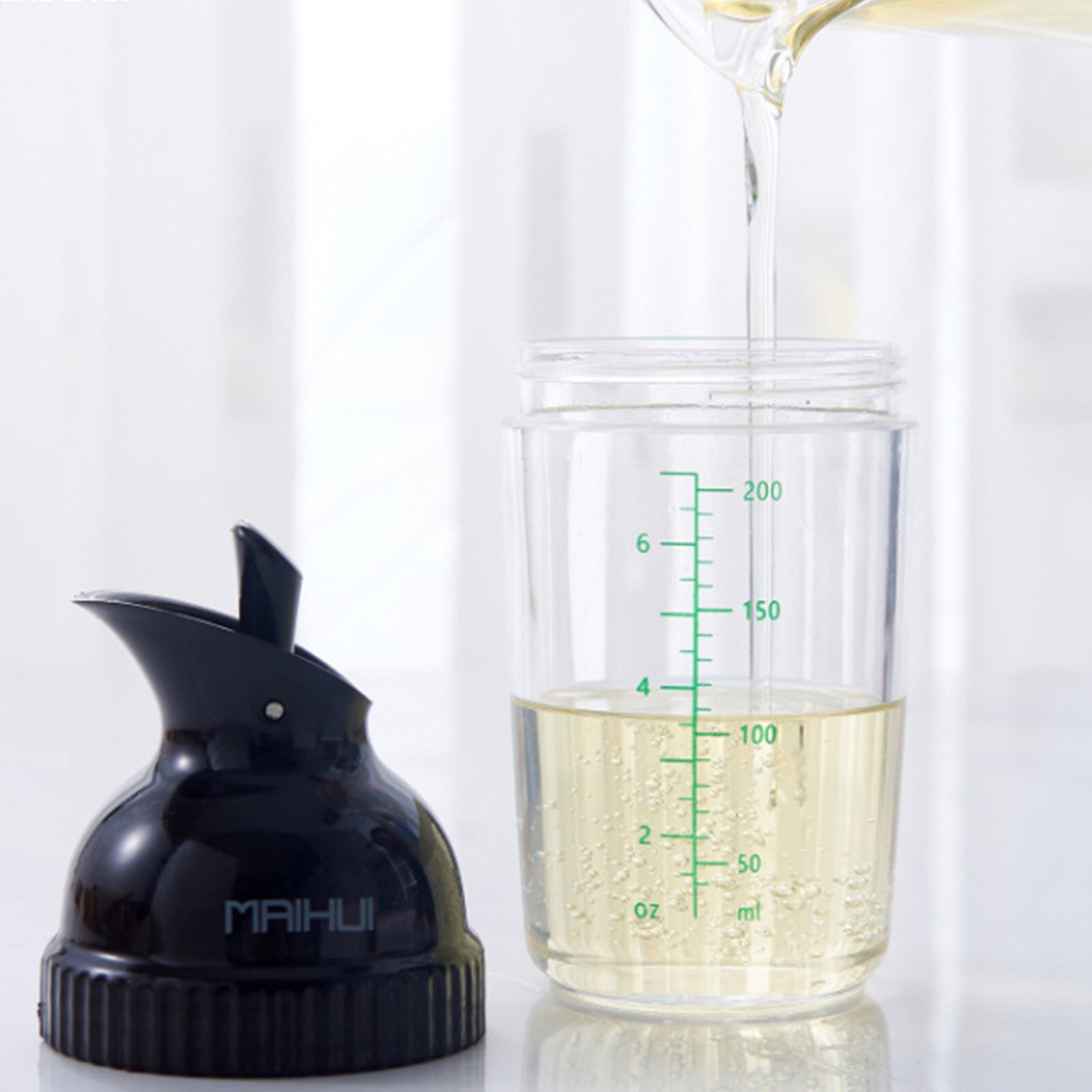 Salad Dressing Shaker Olive Oil Dispenser Bottle With Scale Transparent Kitchen Sealed Leakproof Soy Sauce Pot Sauce Container