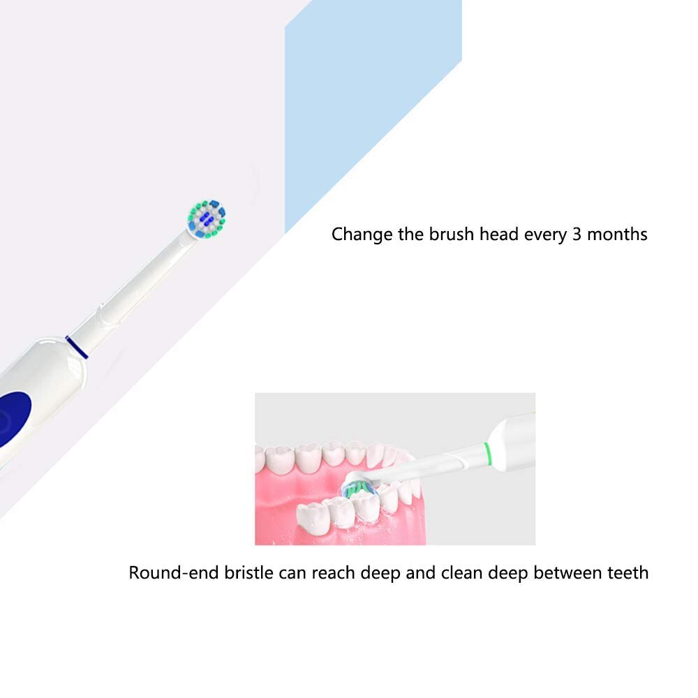 Rechargeable Electric Toothbrush with Timer Rotating Toothbrush Power Spin Toothbrush with Replacement Brush Head 4pack - for Ch