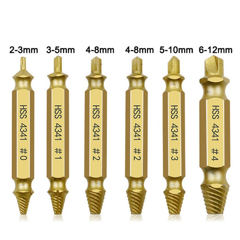 HHS Double Ended Screw Extractor Damaged Screw Extractor Drill Bit Extractor Drill Set Broken Speed Out Bolt Extractor Bolt Stud