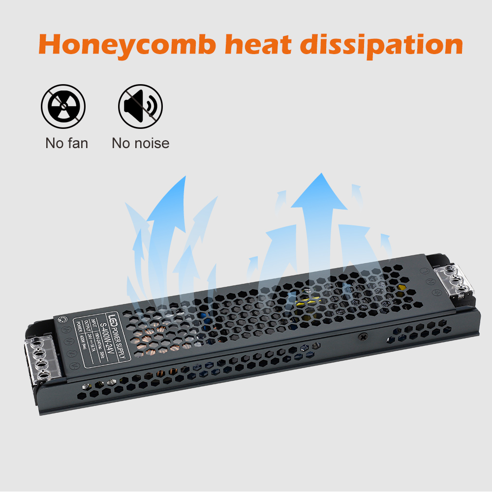 LED-Beleuchtungstransformatoren, Treiber, 12 V/24 V, Stummschaltung, Netzteilquelle, 60 W, 100 W, 200 W, 300 W, 400 W, 190–240 V, LED-Streifen-Konverter-Adapter