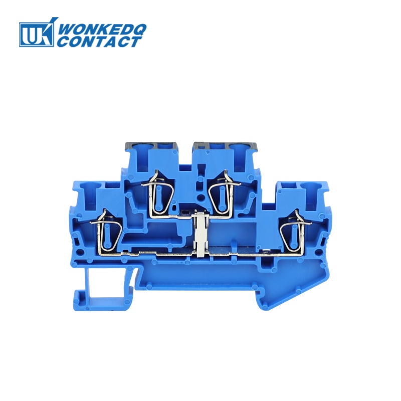 STTB 2.5-PV Double Level Terminal Block Equipotential Bonding 2.5mm² Spring-cage DIN Rail Connector Electric STTB2.5-PV: Blue / 2P