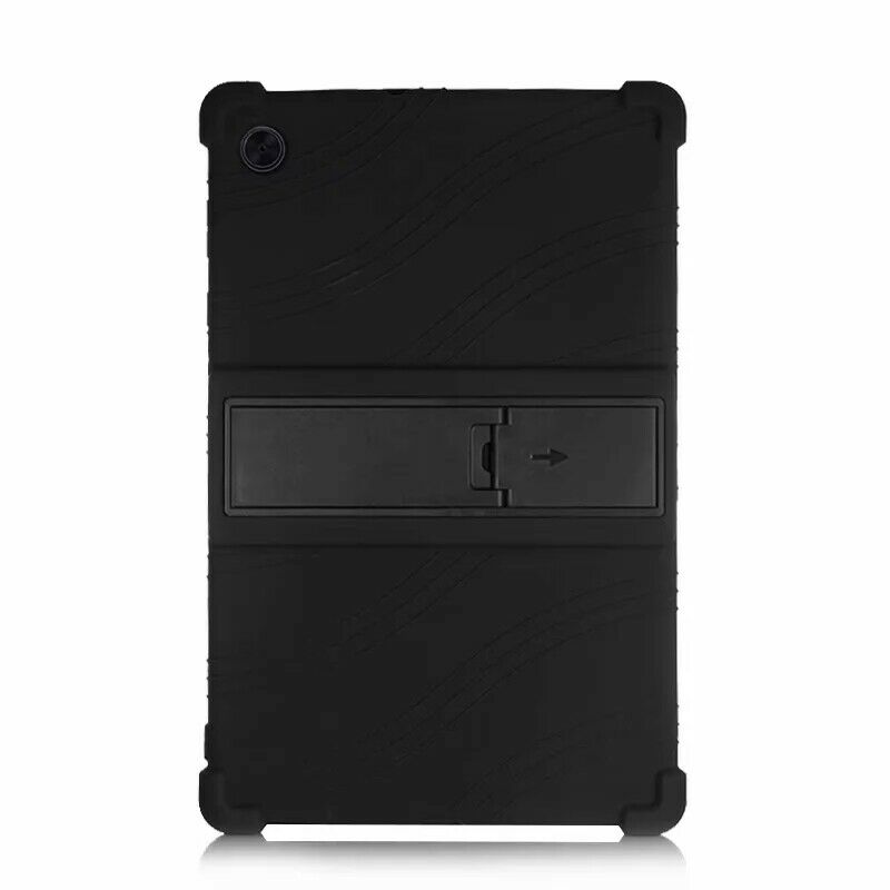 Silicon Case Voor Lenovo Tab M10 Fhd Plus Stand Cover M10Plus TB-X606 TB-X606F TB-X606X Houder Protector: Black