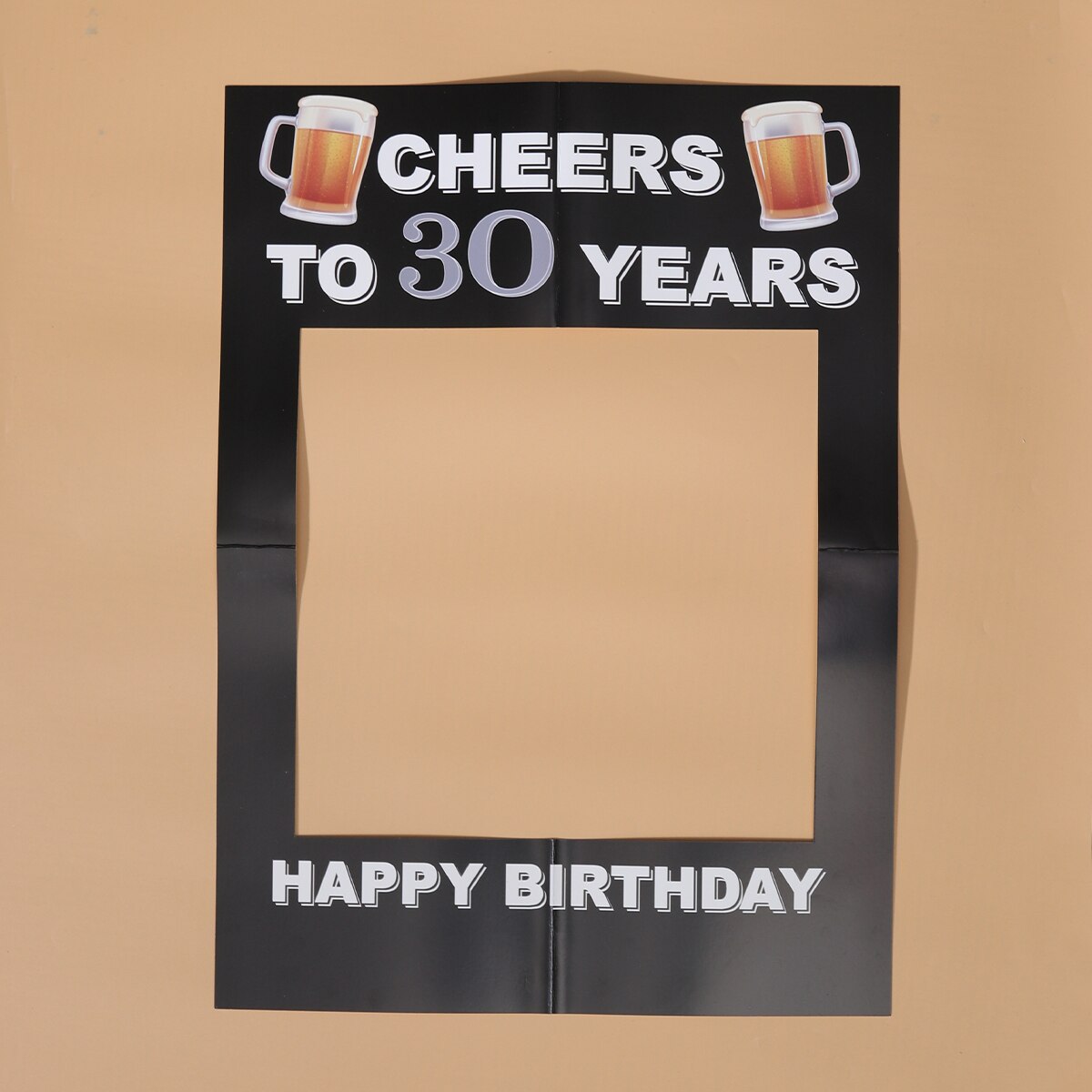 Party Prop Paper Photo Frame 30th Birthday Celebration Photo Booth Picture Frame Decorative DIY Photography Prop (Black)