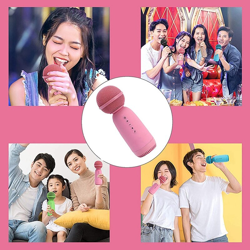 Wireless Bluetooth Karaoke Microphone Cute Speaker Handheld Microphone Player Singing Recorder Portable Mic
