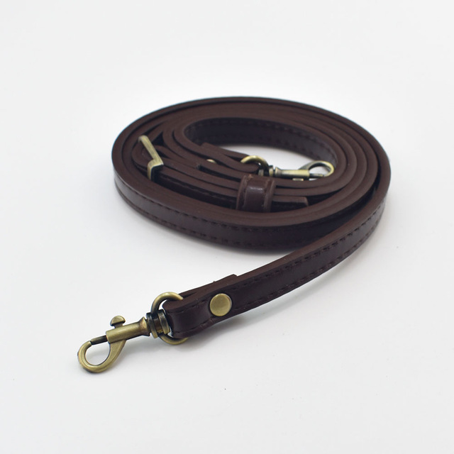 1.2cm Width PU Leather Bag Strap Shoulder Bag Adjustable Band Handle For Handbag Long Belt DIY Accessories Black KZ0012: Coffee Brushedbuckle