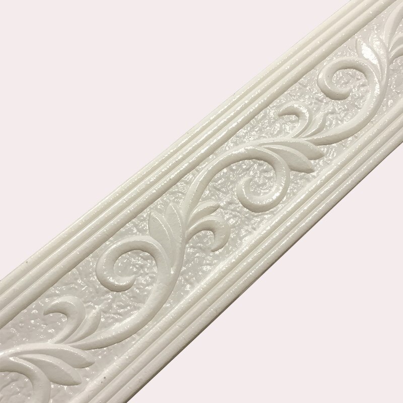 3d farve mønster blød pakke fodliste studie stue soveværelse børneværelse butik vandtæt anti-kollisions skum wallstickers: Hvid / L 45 cmx  w 8 cmx 2 stk