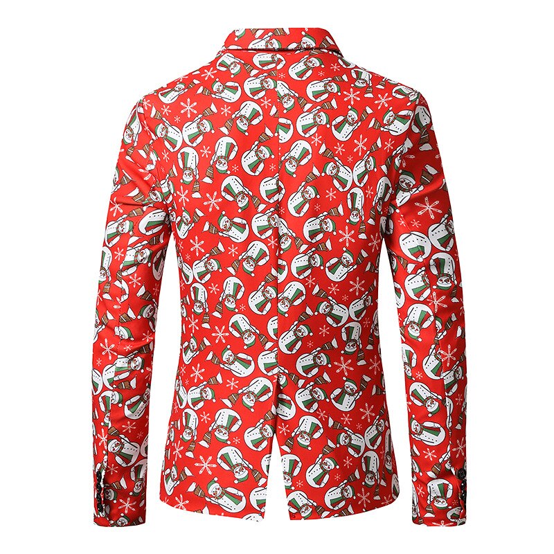Rood thema kerstblazer heren casual enkelrijs heren pakblazers oversize amerikaanse maat xs -2xl