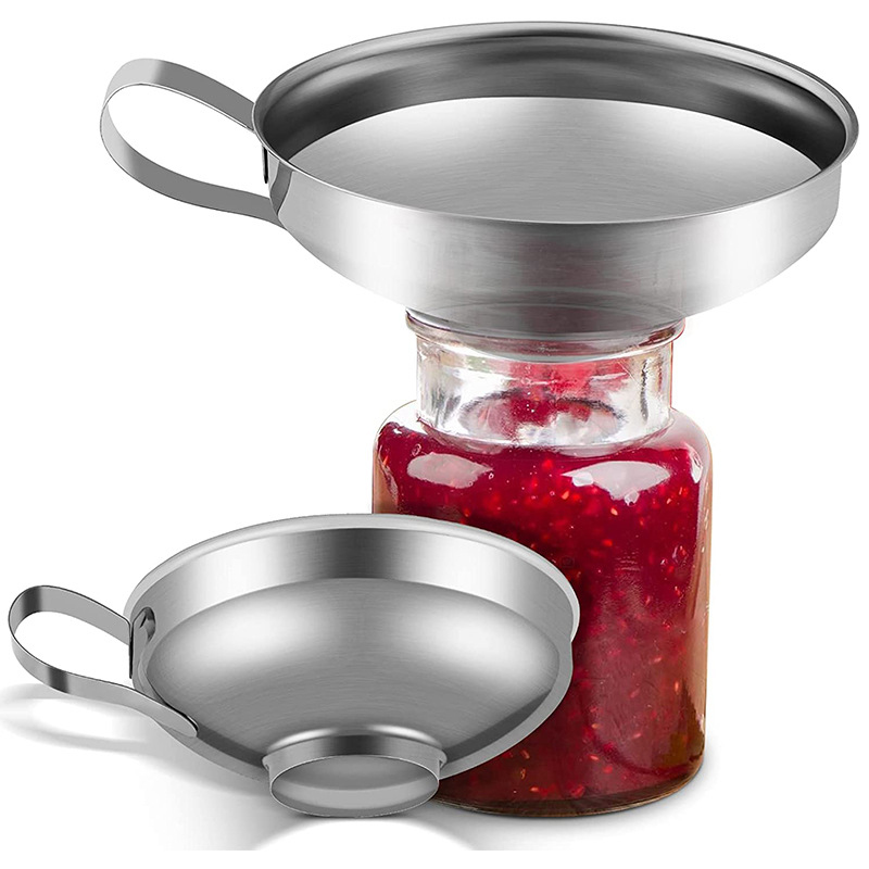 Altamente Popular, embudo para conservas de boca ancha de acero inoxidable de 2 tamaños, aderezo para ensaladas, embudo líquido, filtro de tolva, herramientas de cocina, Gadgets