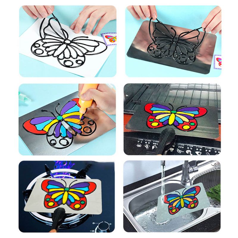 Juguetes de dibujo DIY para niños, pegamento de dibujos animados, pintura de Tempera para guardería, arte educativo, artesanía, para niños