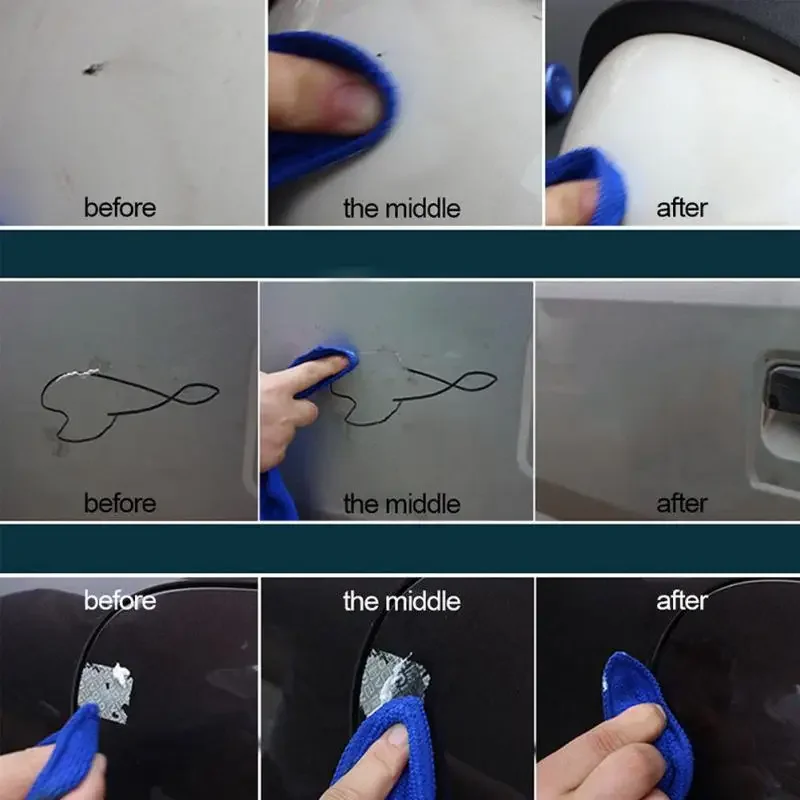 5PCS blauwe kwast voor autokrasreparatieoplossing voor het verwijderen van vlekken, krasreparatiemiddel en krasvrije was en