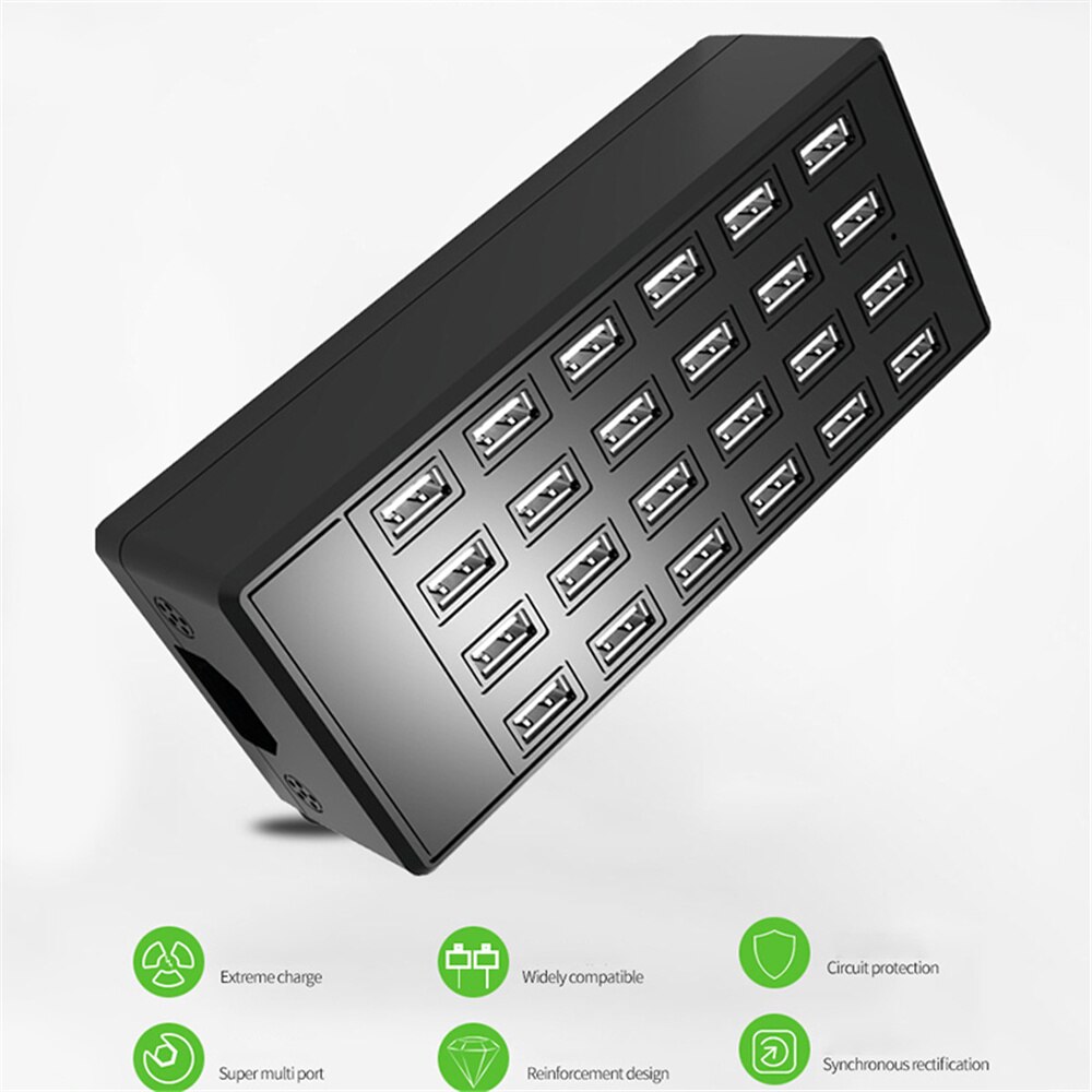 High Power 24 Poorten 100W Smart Telefoon Oplader Station Mobiele Game Collectieve Hang-Up Laadstation 5V ~ 2A100W Charger
