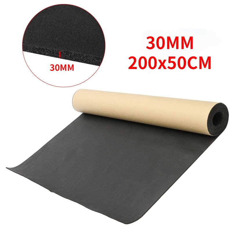 Aislamiento acústico insonorizado para coche y camión, aislamiento acústico antiruido, espuma de celda cerrada de algodón, 3/5/6/10MM, 200CM x 50CM: Negro