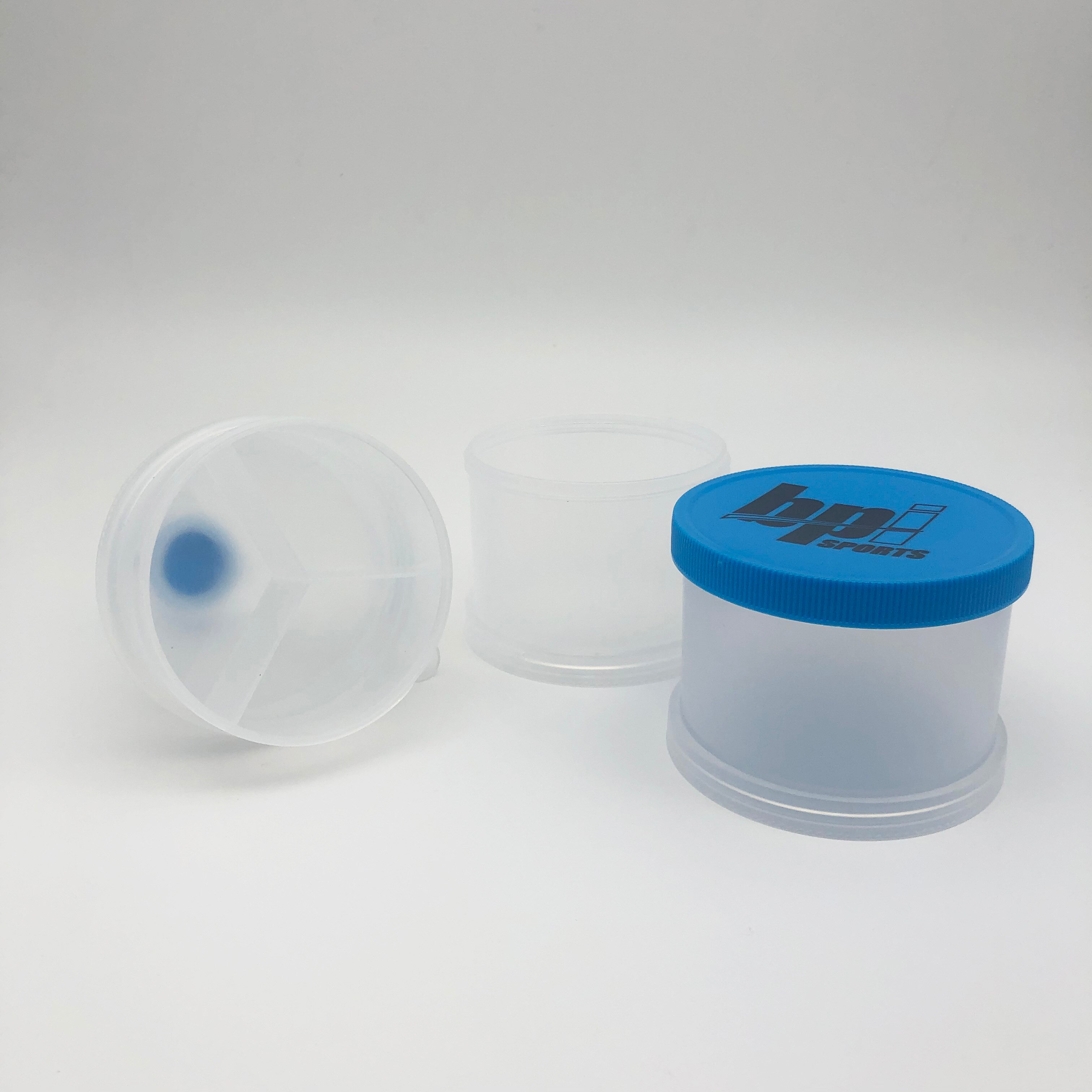 2 Layers 60g Capacity Protein Pill Container,Classic for better Carrying Vitamins&Powder