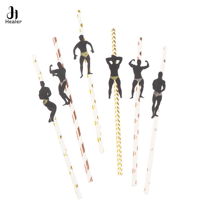 6Pcs Stripper Tanzen Männer Strohhalme Bachelorette Party Dekorationen Strohhalme Mexikanische Fiesta Party Trinken Favors Erwachsene Partei Liefert