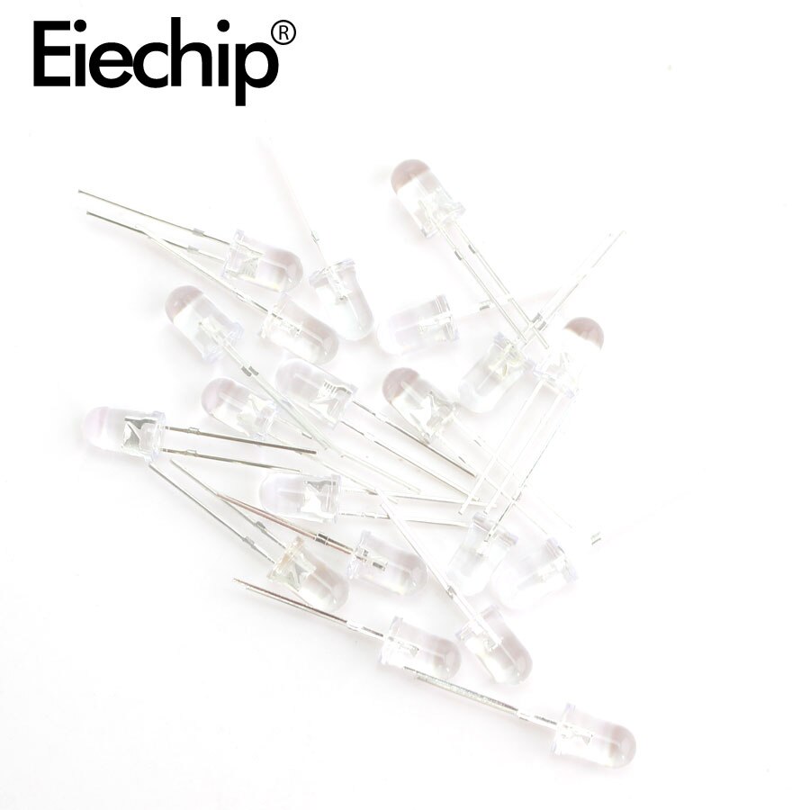 100Pcs F5 5MM LED Diode Light Red/Yellow/Blue/White/Green Led diode Assorted Kit 5mm leds light-emitting electronic diy set: led diode 5mm white