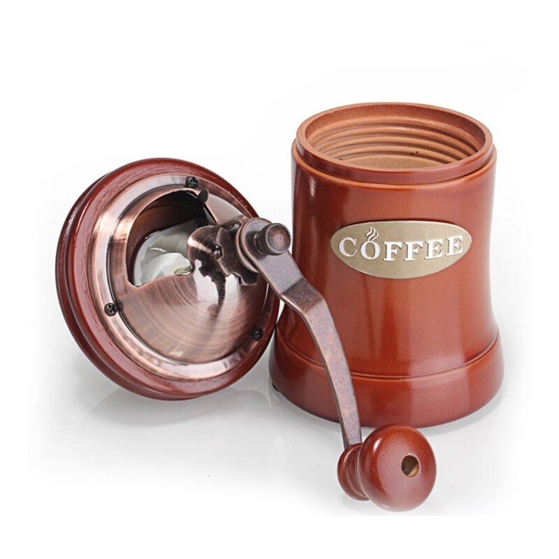 Manuelle Kaffeemühle Holz Vintage Hand Kurbel Kaffee Mühle mit Einstellbaren Getriebe Einstellung Keramik Grat