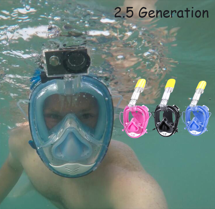 SOFT NOSE Diving Mask Full Face Scuba Mask One-piece Gasbag Anti-fog Snorkeling Mask for Kids Adults