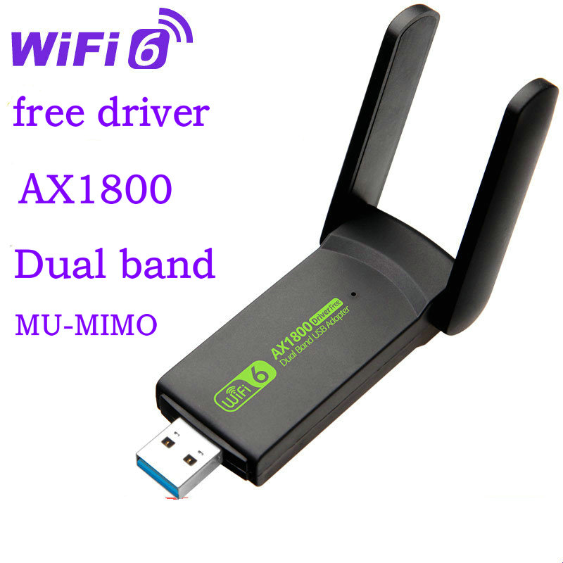 WiFi6 USB WiFi Adapter 1800Mbps Dual Band AX1800 2.4G/5GHz Network Card Wifi Dongle MU-MIMO USB3.0 For PC Laptop Windows